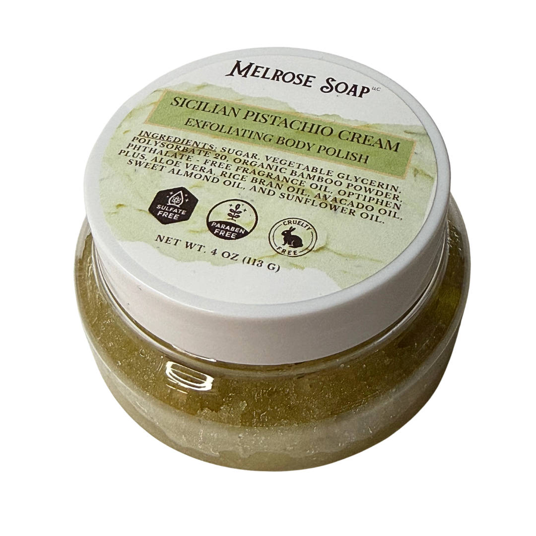 Sicilian Pistachio Cream Sugar Scrub | Exfoliating Floral Body