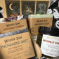 Fall Seasonal Subscription Box from Melrose Soap featuring Moonlit Cherry, Haunted Sage, Enchanted Mist soaps and a Moonlit Cherry body scrub.