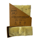 Two Lemon Poppy Seed handcrafted goat milk soap bars stacked on top of each other by Melrose Soap. Labeled with uplifting lemongrass scent, sulfate-free and cruelty-free, approx. 4.5 oz.